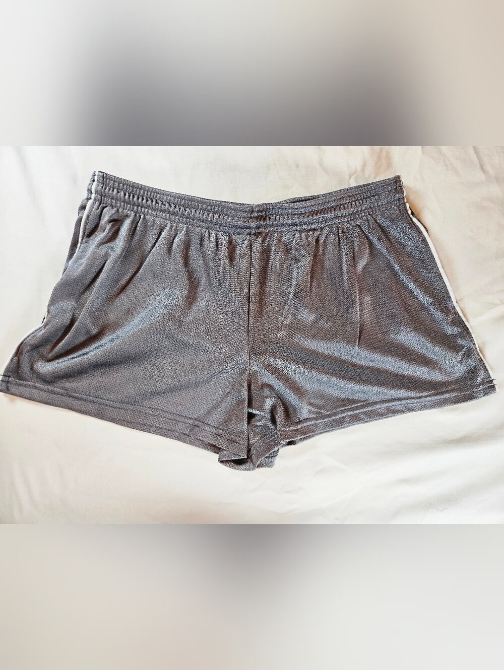 Aspire Juniors Gray Athletic Elastic Waist Pull On Nylon Shorts Size Large